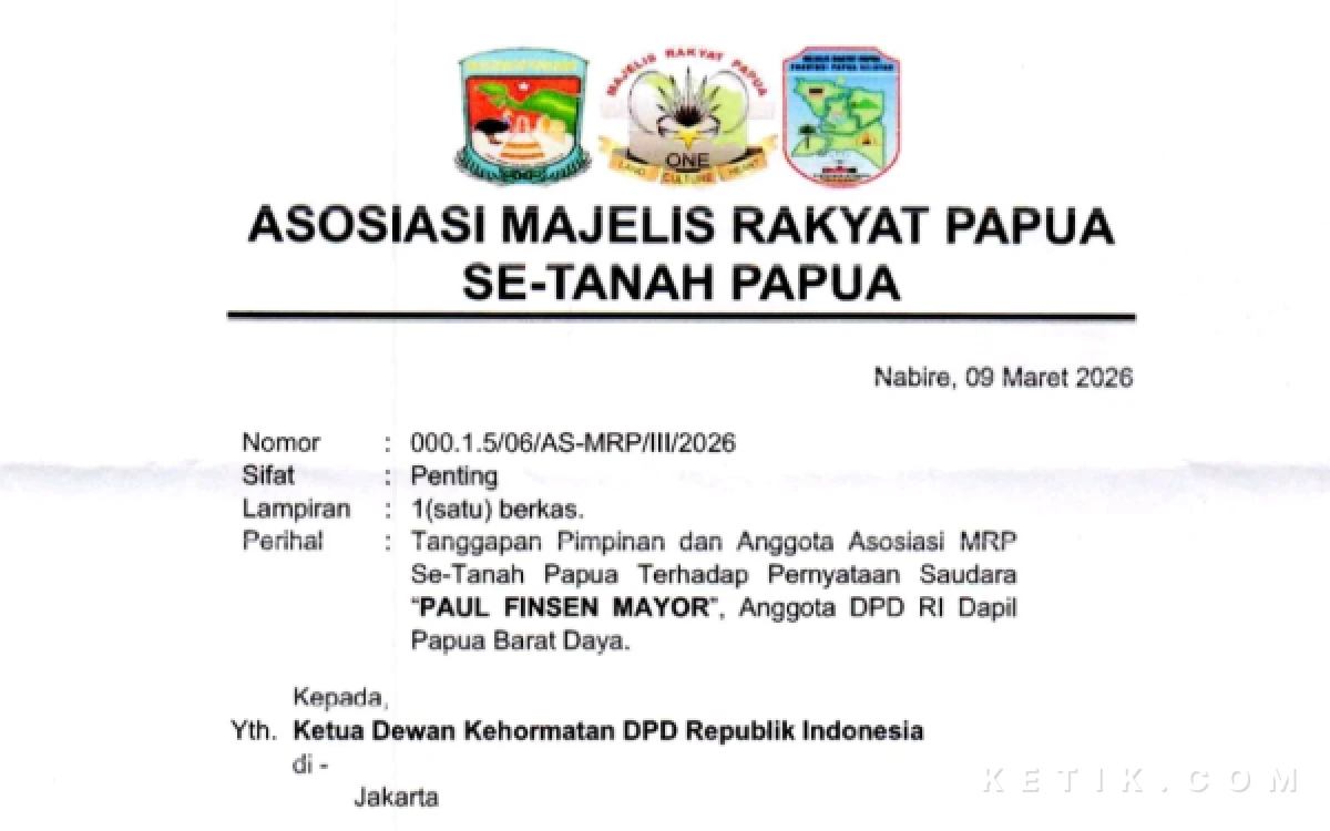 MRP se-Tanah Papua Laporkan Senator Paul Vinsen Mayor ke Dewan Kehormatan DPD RI