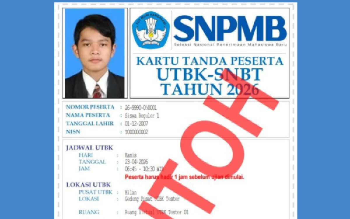 Jangan Sampai Terlewat, Ini Jadwal Unduh Kartu Peserta UTBK-SNBT 2026