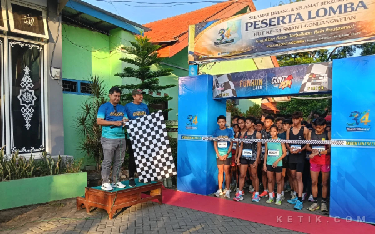 Thumbnail Berita - Rayakan Milad Ke-34, SMAN 1 Gondangwetan Sukses Gelar SMAGONTA Fun Run 2026