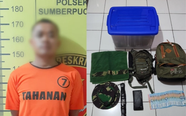 Thumbnail Berita - Tipu Purnawirawan, Polres Malang Tangkap TNI Gadungan Bawa Kabur Uang Rp30 Juta