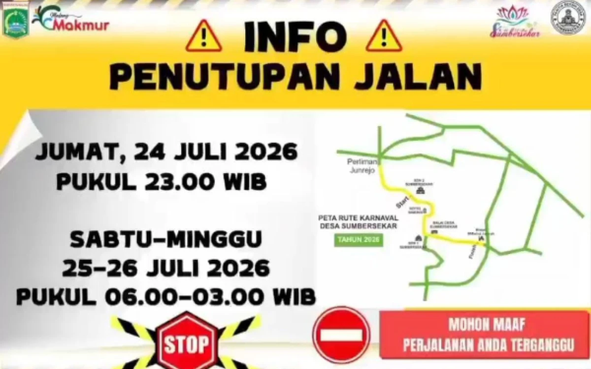 Thumbnail Berita - Karnaval Budaya Desa Sumbersekar Kabupaten Malang Digelar 25 Juli, Sejumlah Ruas Jalan Ditutup Sementara