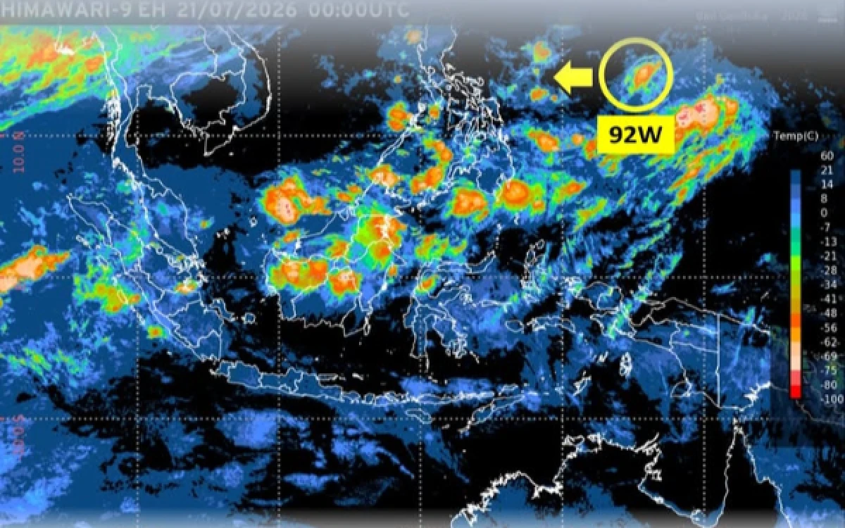 Thumbnail Berita - Bibit Siklon Tropis 92W Muncul di Utara Papua Barat, BMKG Imbau Warga Waspadai Hujan dan Gelombang Tinggi