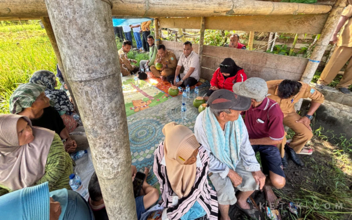 Foto Anggota DPR RI Fraksi PDI Perjuangan, Jamaluddin Idham,  Saat Berdialog langsung dengan Petani di Desa Nancawa, Kecamatan Teupah Tengah, Kabupaten Simeulue, Senin 26 Oktober 2026.. (Helman/Ketik.com)