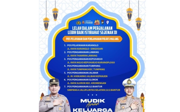 Thumbnail Lelah Perjalanan Mudik dan Balik Lebaran, Polres Malang Siapkan 7 Pos untuk Istirahat