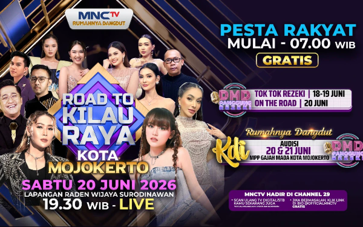 Thumbnail Berita - Hari Jadi Kota Mojokerto ke-108 Diramaikan Road to Kilau Raya MNCTV, Catat Tanggalnya