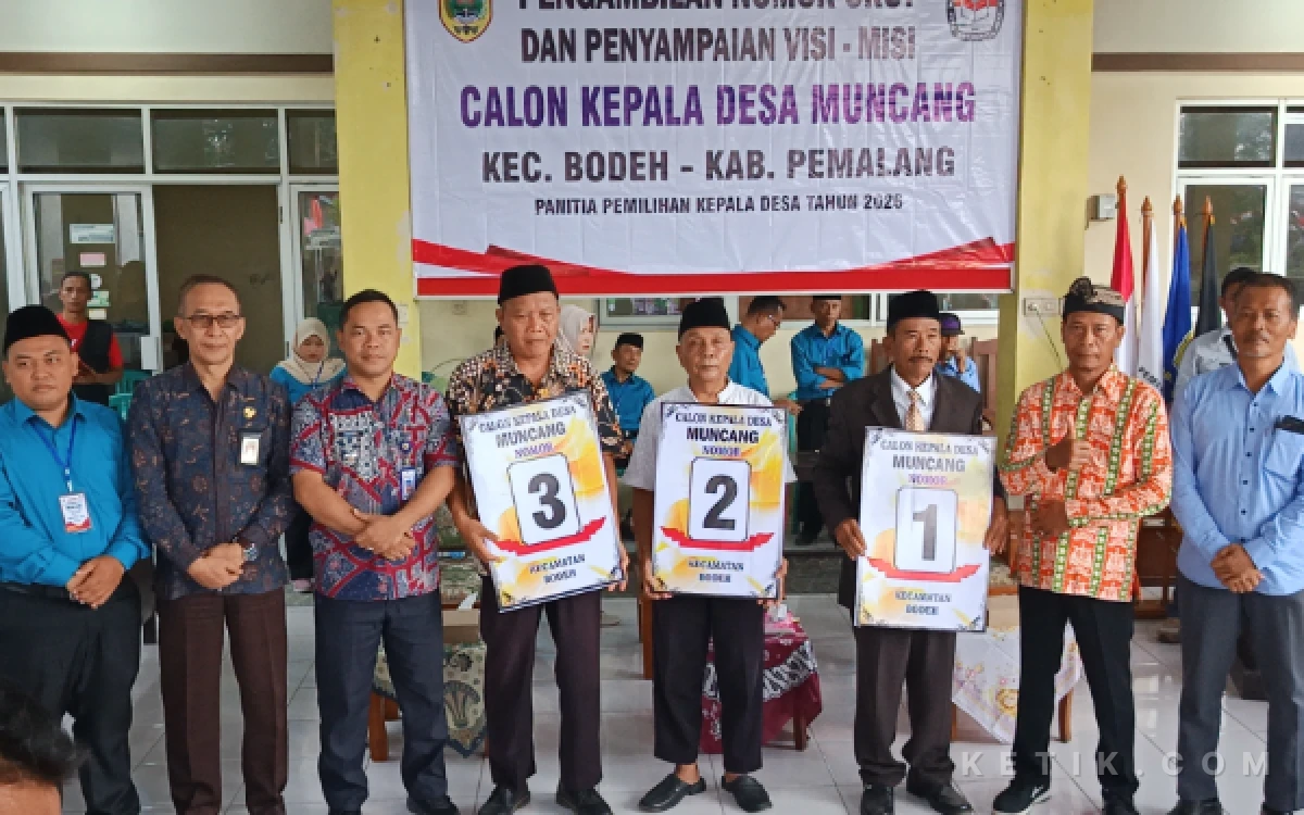 Thumbnail Berita - Tiga Calon Kades Muncang Pemalang Resmi Dapat Nomor Urut, Camat Bodeh Ingatkan Jaga Kondusivitas