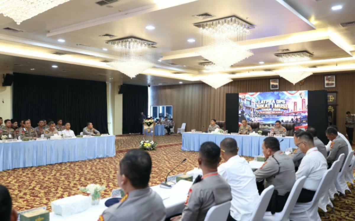 Foto Kegiatan bimbingan Operasi Sikat I Musi 2026 di Mapolda Sumsel, Rabu 23 September 2026. (Foto : Yola/Ketik.com)