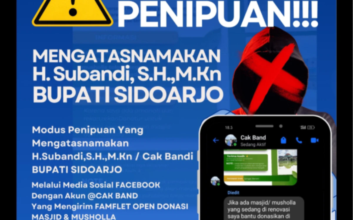 Thumbnail Berita - Waspada Penipuan, Pelaku Catut Nama Bupati Subandi untuk Minta Sumbangan Renovasi Masjid