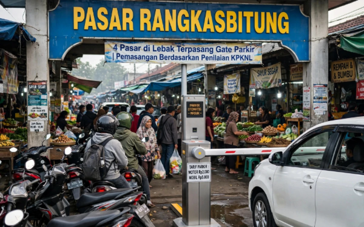 Thumbnail Berita - 4 Pasar di Lebak Terpasang Gate Parkir, Pemasangan Berdasarkan Penilaian KPKNL