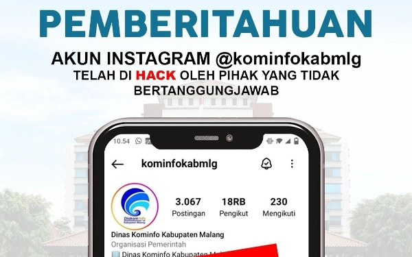 Awas! Akun Instagram Kominfo Kabupaten Malang Dibajak
