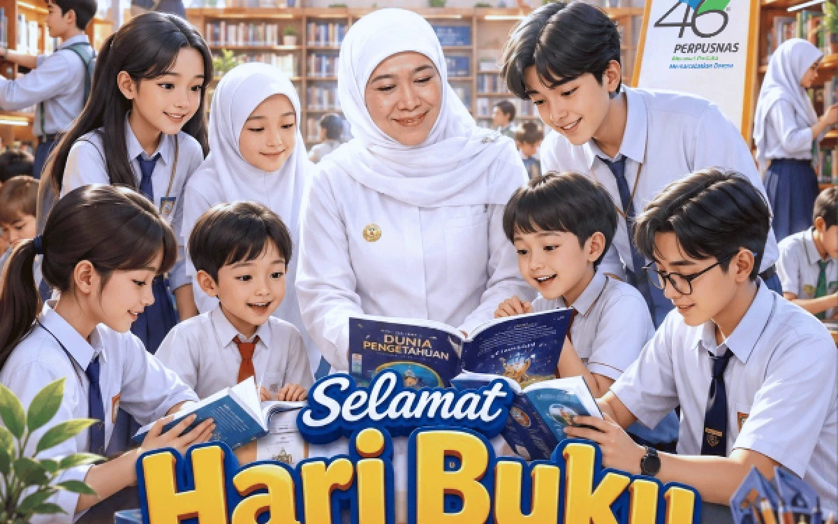 Thumbnail Berita - Hari Buku Nasional 2026 dan HUT Ke-46 Perpusnas RI, Gubernur Khofifah Ajak Masyarakat Jadikan Membaca Sebagai Gaya Hidup