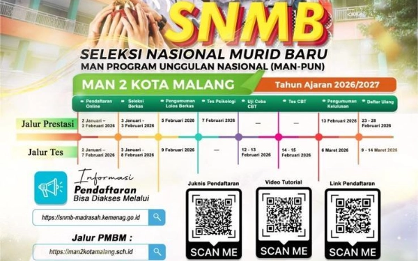Buruan! Sekolah Terbaik Se-Indonesia MAN 2 Kota Malang Sudah Buka SNMB, Cek Jadwal dan Syaratnya di Sini