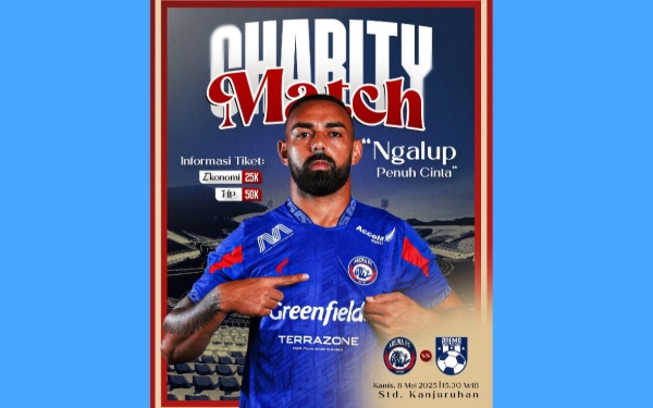 Thumbnail Berita - Charity Match Tandai Arema FC Ngalup Stadion Kanjuruhan, Evandra Florasta Masuk Line Up