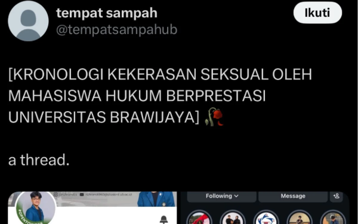 Thumbnail Berita - Viral! Mawapres FH UB Diduga Lakukan Pelecehan Seksual, Ini Respon Dekan