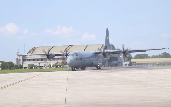 Pesawat Baru C-130J Super Hercules Milik TNI AU Tiba di Tanah Air