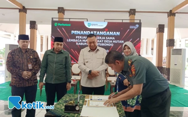 Thumbnail Berita - KPH Bondowoso Teken Kerja Sama dengan LMDH Baderan dan Taman Kursi