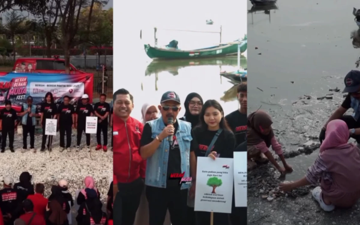Thumbnail Berita - PDI Perjuangan Surabaya Gelar Aksi Bersih Pantai Kenjeran Jelang 100 Tahun Sumpah Pemuda