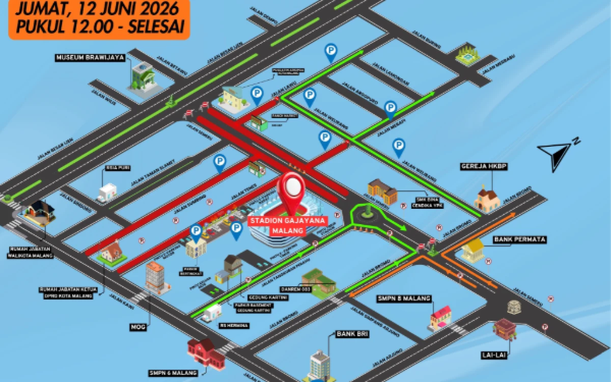 Thumbnail Berita - Stadion Gajayana Malang Macet Imbas Turnamen Tenis, Dishub Berlakukan Rekayasa Lalu Lintas