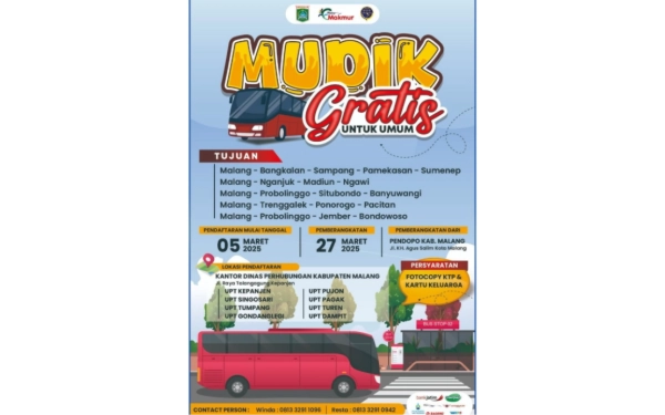 Thumbnail Dibuka untuk Umum, Berikut 5 Rute Tujuan Mudik Gratis Dishub Kabupaten Malang