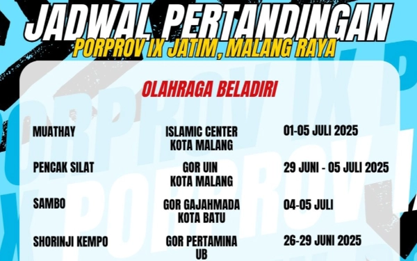 Thumbnail Ini Jadwal Lengkap dan Venue Porprov IX Jatim 2025 di Malang Raya