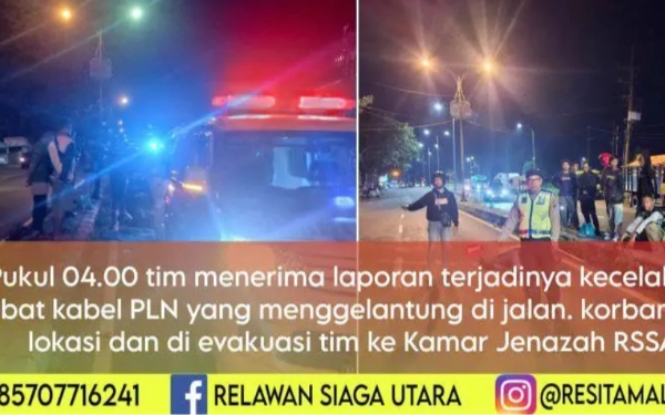 Thumbnail Pemotor Tewas Terjerat Kabel Listrik Melintang di Dekat Exit Tol Lawang Kabupaten Malang