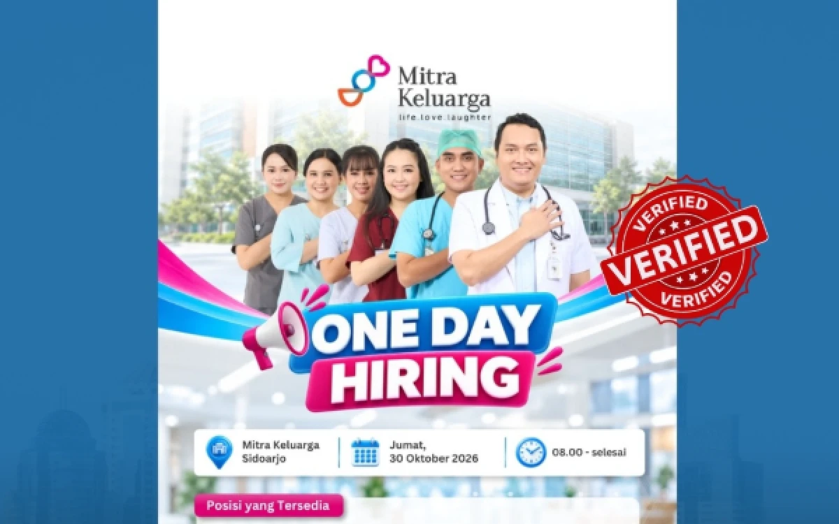 Thumbnail Berita - Lowongan Kerja Mitra Keluarga Sidoarjo, Buka 18 Posisi untuk Tenaga Medis dan Nonmedis