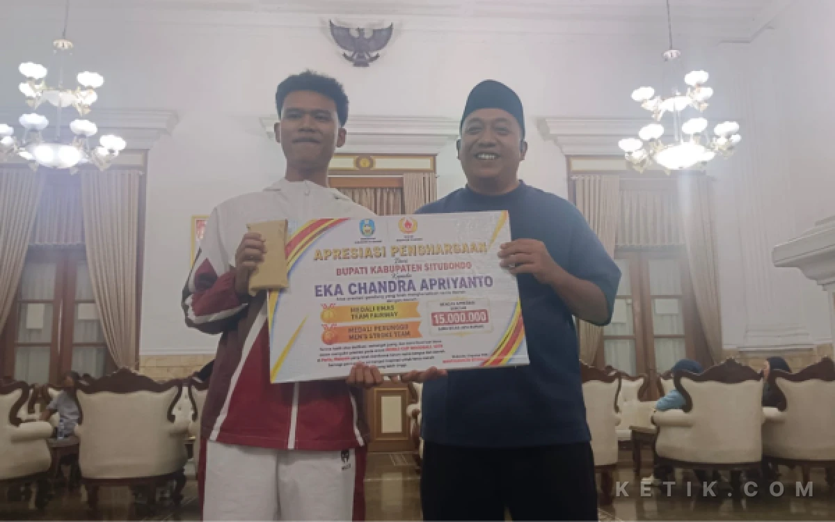 Thumbnail Berita - Bupati Situbondo Beri Bonus Eka Candra Apriyanto, Atlet Woodball Peraih Medali Emas World Cup di Malaysia