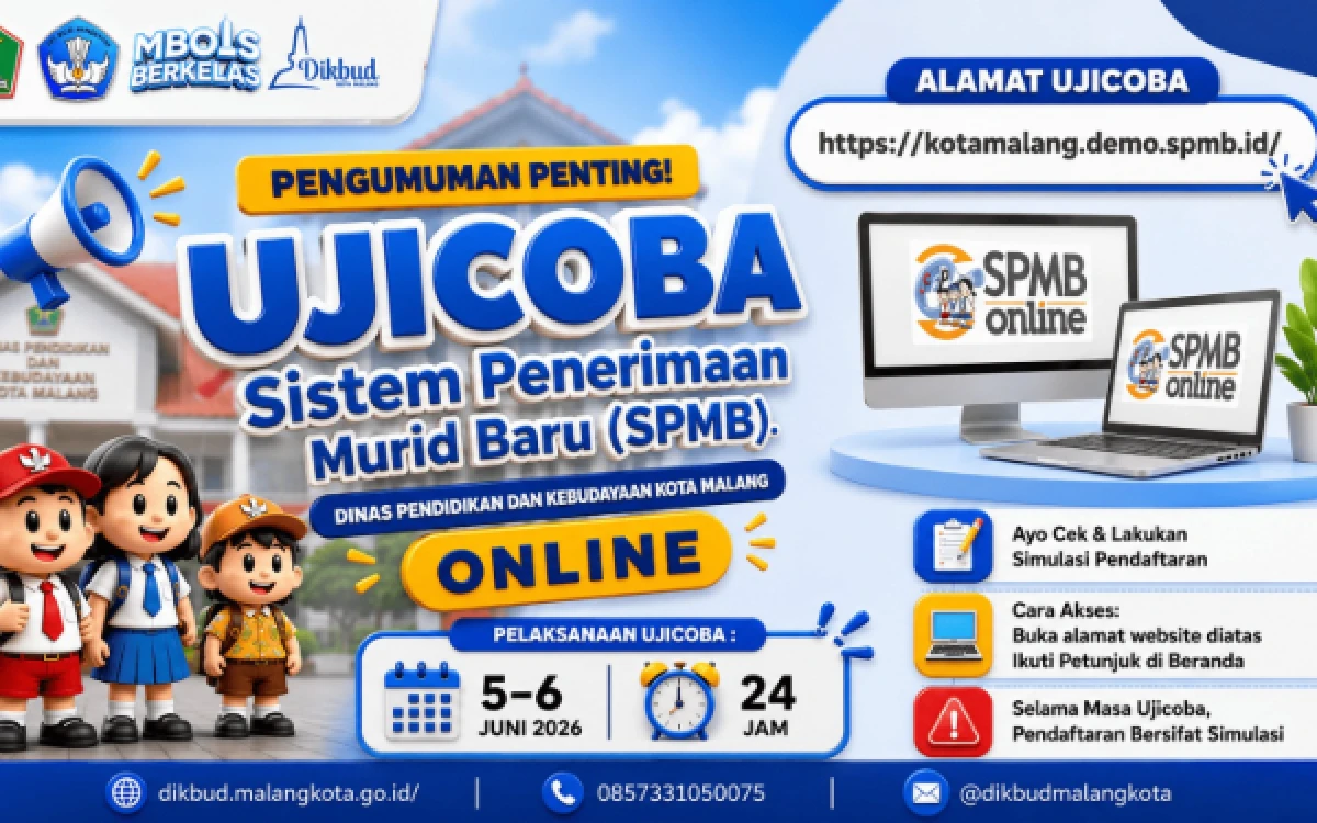 Thumbnail Berita - Uji Coba SPMB Online Kota Malang Dibuka 5 Juni, Simak Panduan Lengkap Alur Pendaftarannya