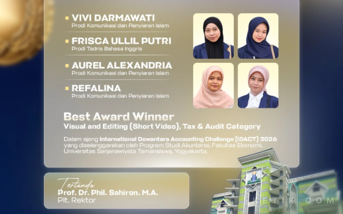 Thumbnail Berita - Empat Mahasiswa UIN KHAS Jember Sabet Penghargaan Video Terbaik di Ajang IDACT 2026
