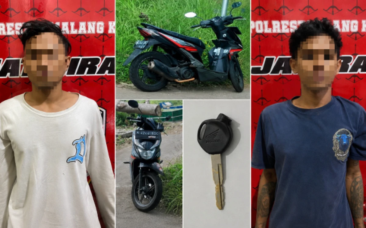 Thumbnail Berita - Bersenjata Sajam Gasak iPhone hingga Motor Mahasiswa, 2 Begal Diringkus Polresta Malang Kota