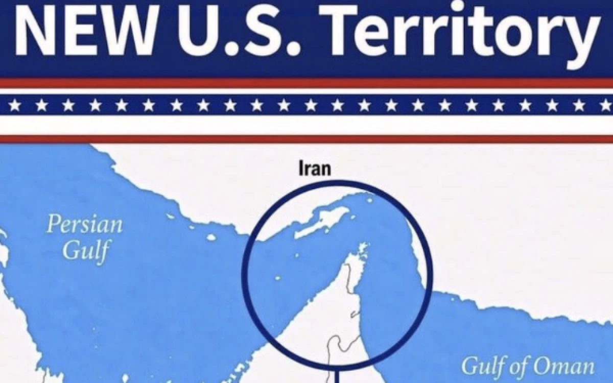 Thumbnail Berita - Trump Unggah Peta Selat Hormuz Jadi Wilayah Baru AS