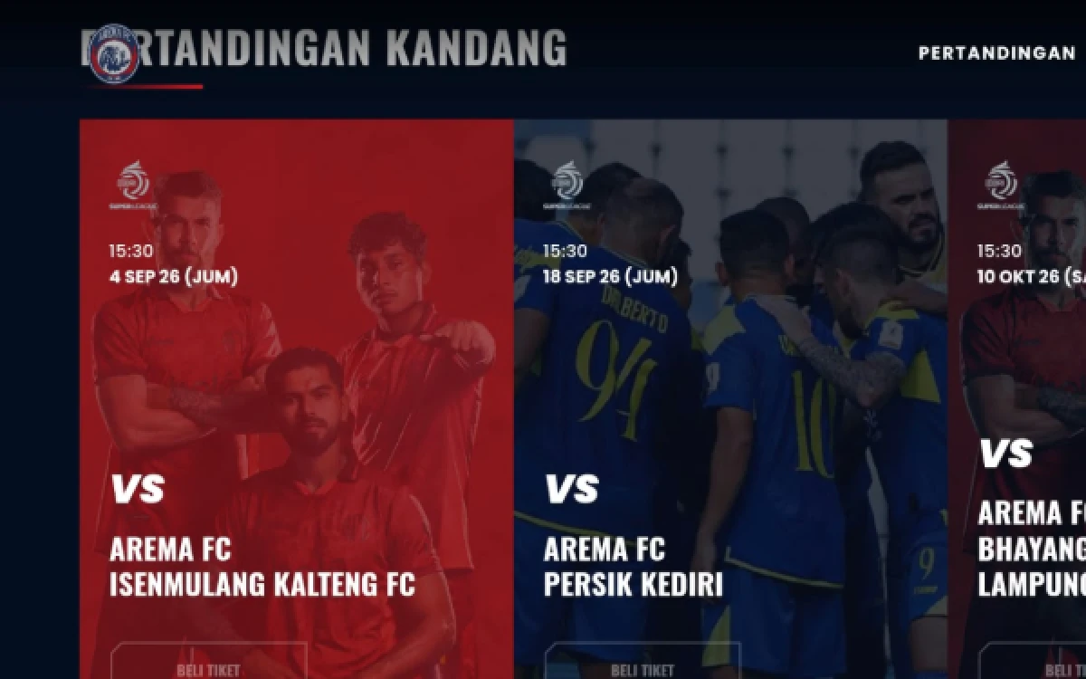 Thumbnail Berita - Cara Beli Tiket Arema FC Super League 2026/2027 via Aremaxcess.com