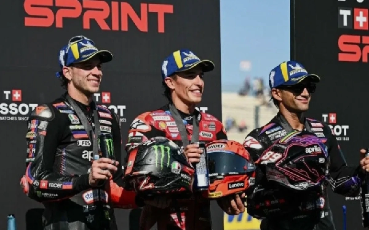 Thumbnail Berita - Marc Marquez Kembali Menang di Sprint Misano, Bezzecchi dan Martin Lengkapi Podium