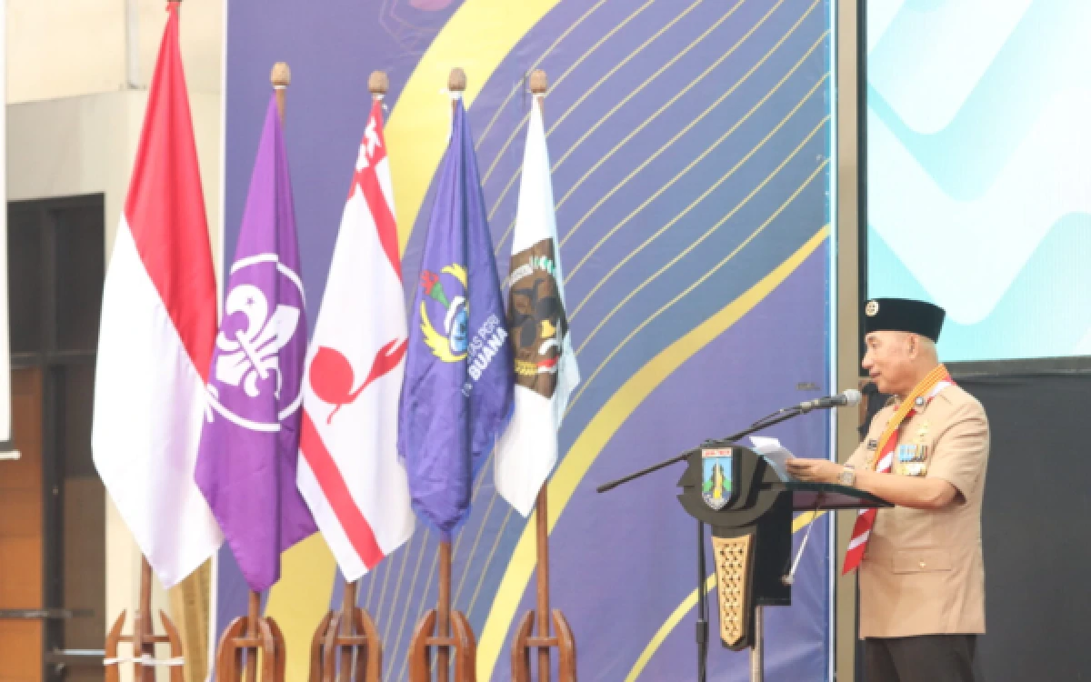 Thumbnail Berita - Buka KMD di UNIPA Surabaya, Ketua Kwarda Pramuka Jatim Dorong Pembina Jadi Penggerak Perubahan
