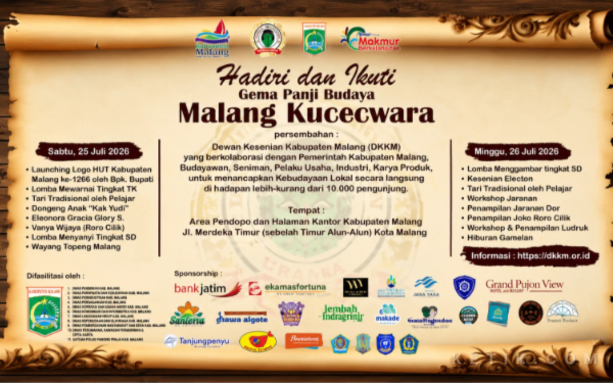 Thumbnail Berita - Yuk Meriahkan! Ini Rangkaian Acara Gema Panji 2026 dalam Hari Jadi ke-1266 Kabupaten Malang ‎