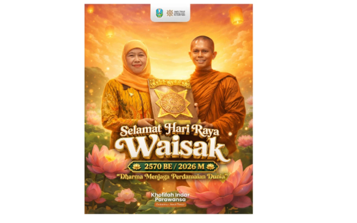 Thumbnail Berita - Hari Raya Waisak 2570 BE, Gubernur Khofifah Ajak Masyarakat Kuatkan Persaudaraan demi Perdamaian Dunia