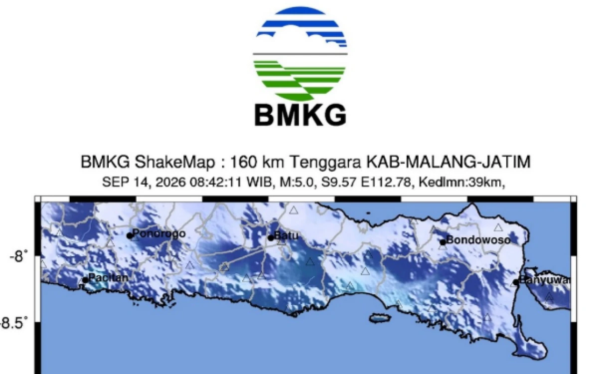 Thumbnail Berita - BMKG Karangkates Catat Pekan Ini, Jawa Timur Diguncang 146 Kali Gempa Bumi