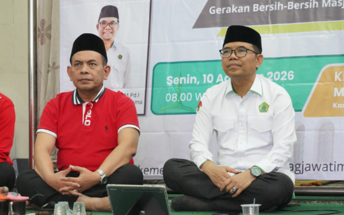 Thumbnail Berita - 12.161 Masjid di Jawa Timur Gelar Gerakan Bebersih, Kakanwil Kemenag Singgung soal Gotong Royong