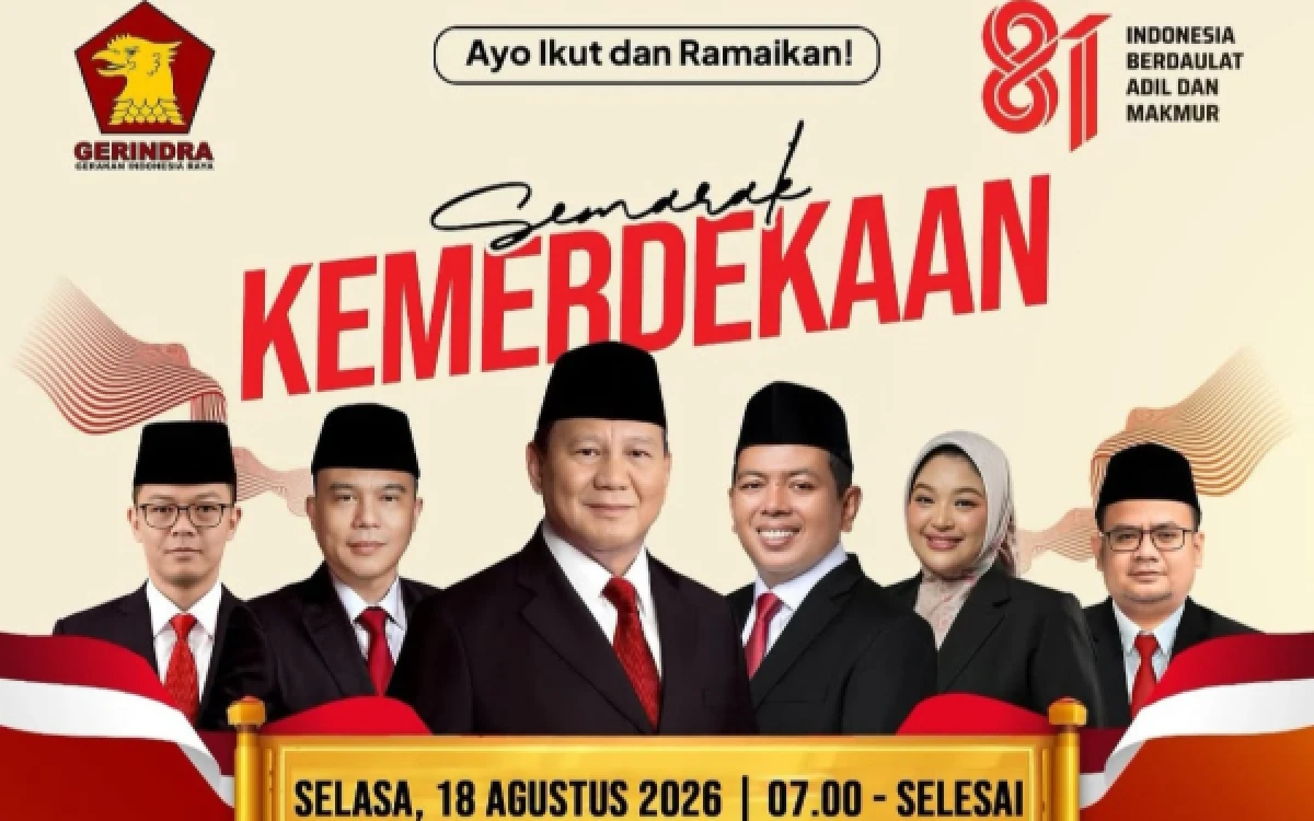 Thumbnail Berita - 18 Agustus 2026: Lomba Gratis, Bazar UMKM dan Doorprize di Kantor Gerindra Banten