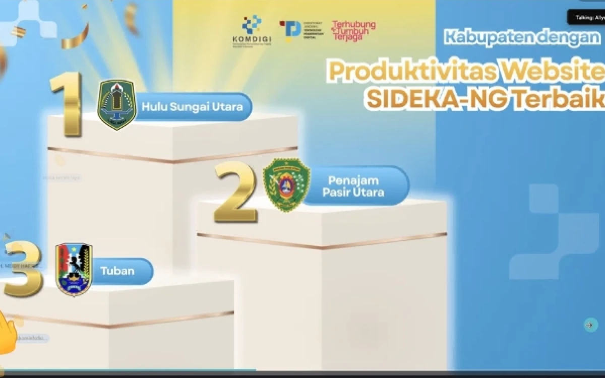Thumbnail Berita - Masuk 3 Besar Nasional, Pengelolaan Website SIDEKA-NG Tuban Dinilai Paling Produktif