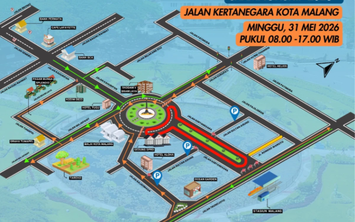 Thumbnail Berita - Balap Motor di Jantung Kota Malang, Jalan Kertanegara dan Separuh Jalan Tugu Ditutup Total