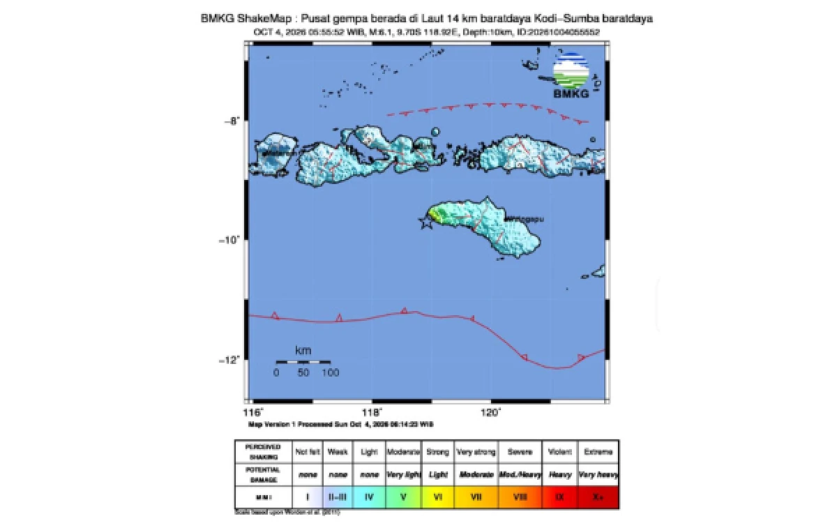 Thumbnail Berita - Gempa M6,1 Guncang Sumba Barat Daya, BNPB Pantau Kondisi Pascagempa