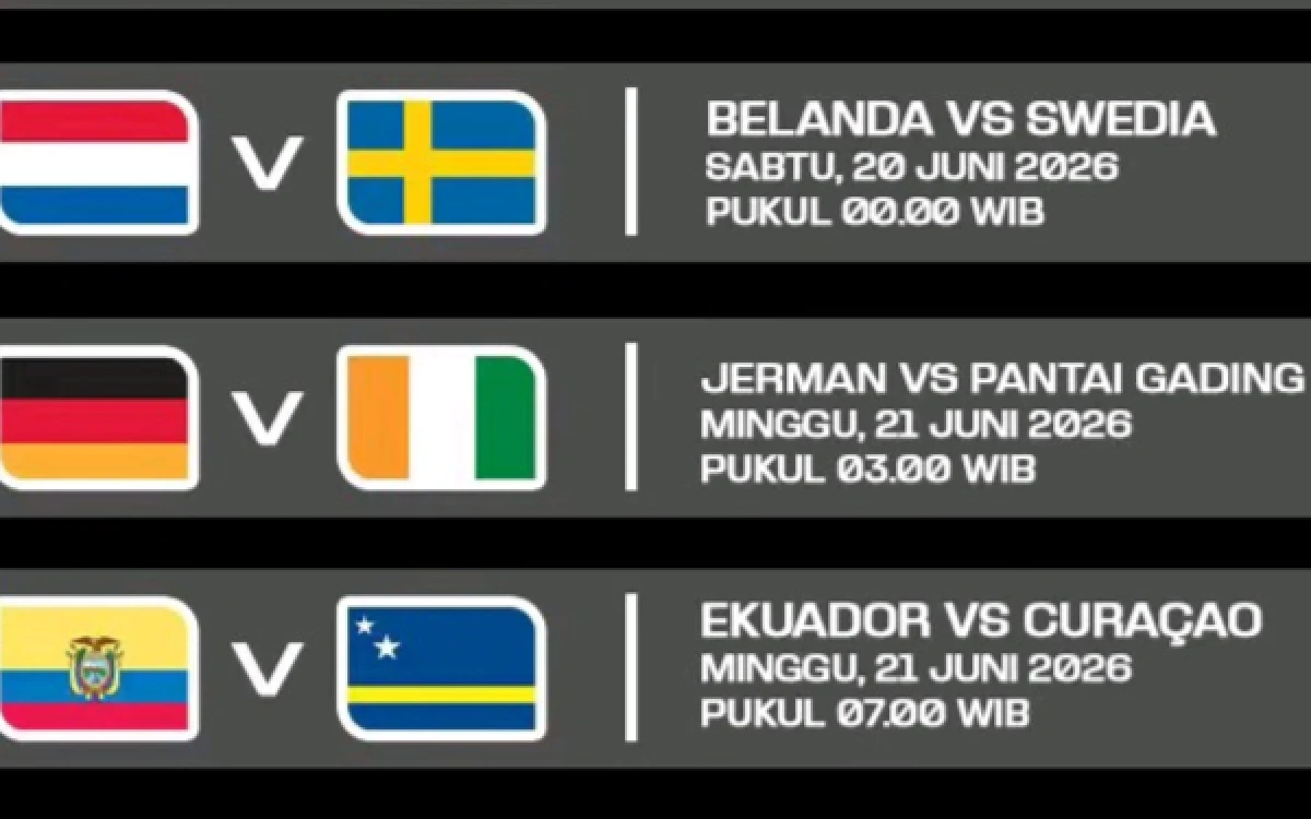 Thumbnail Berita - Jadwal Lengkap Piala Dunia Minggu, 21 Juni: Jerman Tantang Pantai Gading, Jepang Hadapi Tunisia