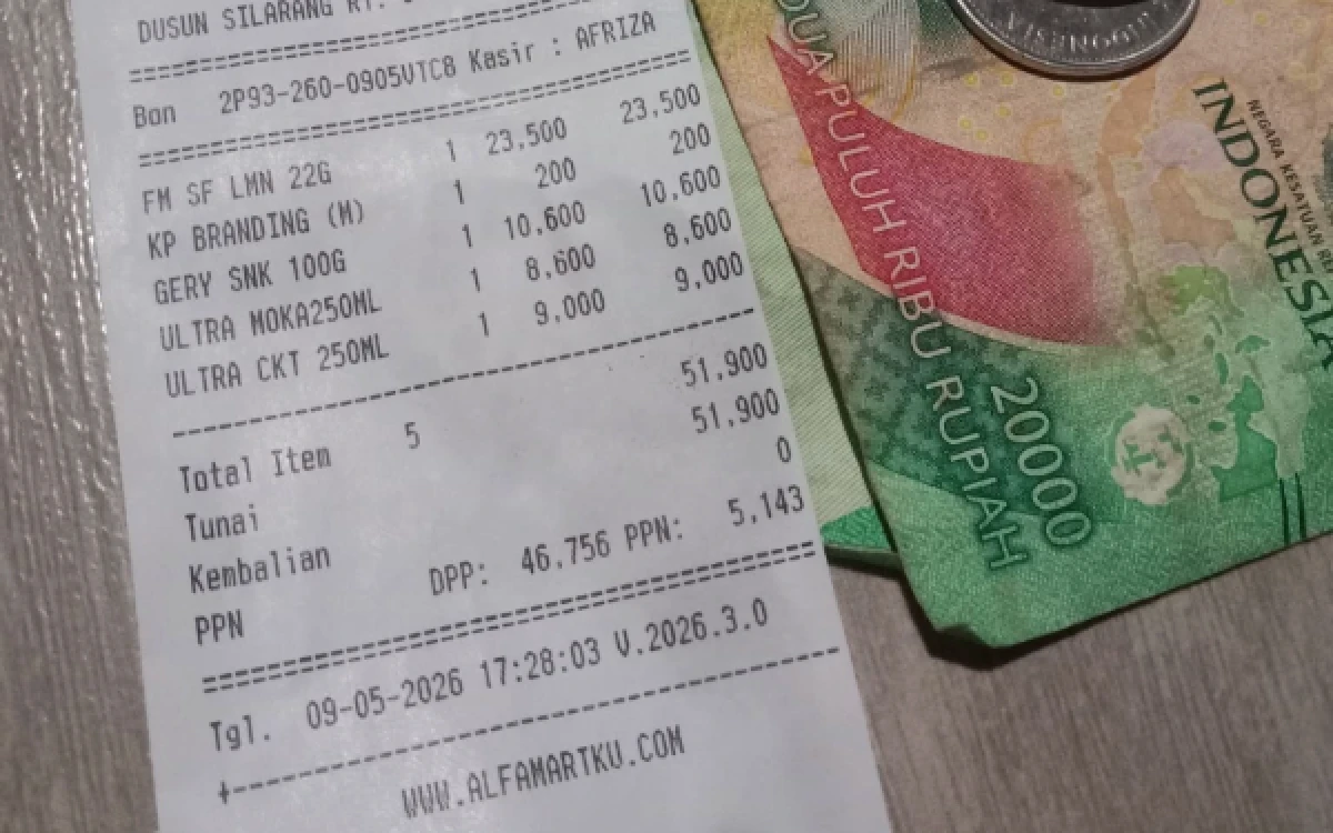 Thumbnail Berita - Viral Struk Belanja Misterius di Minimarket Pemalang, Muncul Item yang Tak Dibeli