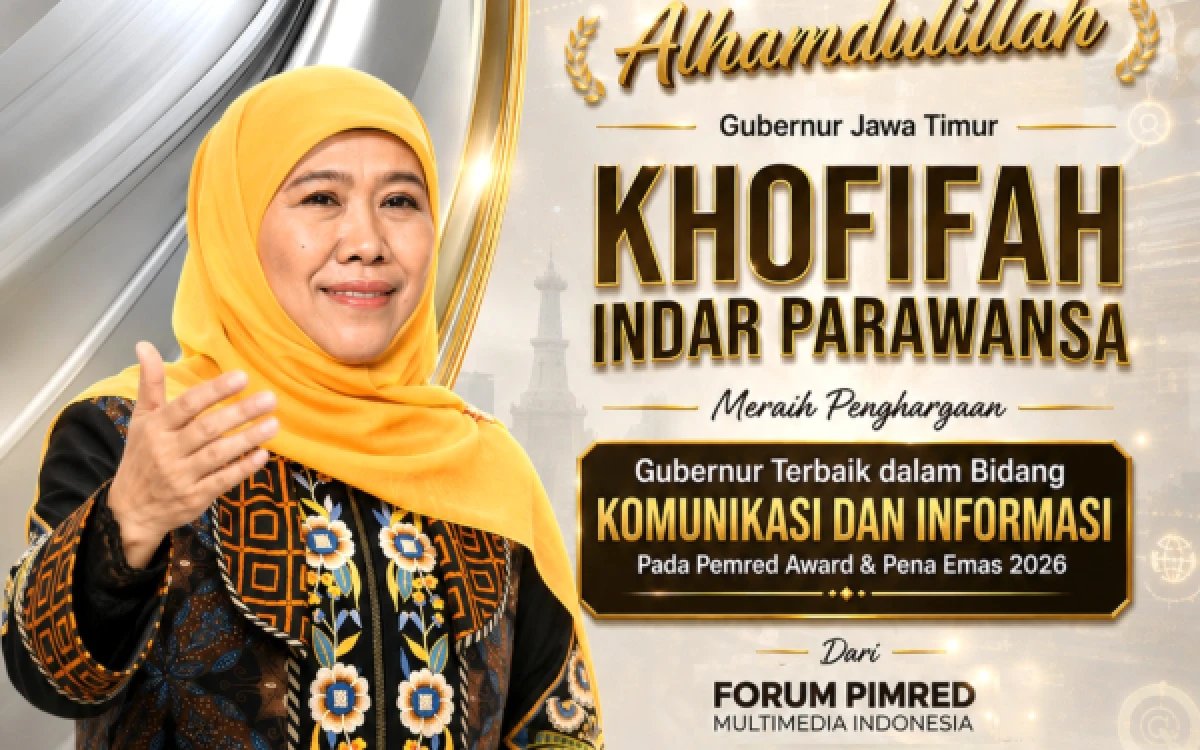 Thumbnail Berita - Komitmen Jaga Transparansi dan Keterbukaan Informasi, Gubernur Khofifah Raih Penghargaan Pimred Award 2026