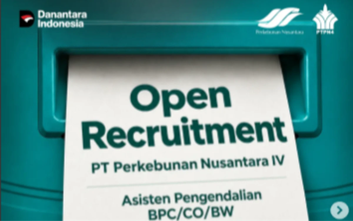 Thumbnail Berita - PTPN IV Buka Lowongan Kerja Terbaru September 2026, Cek Posisi dan Syaratnya
