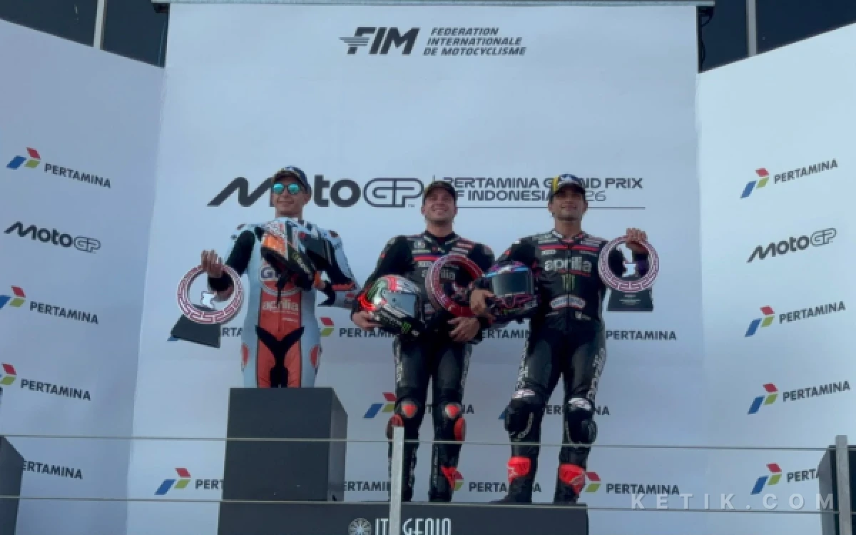 Thumbnail Berita - Marco Bezzecchi Juara MotoGP Mandalika 2026! Aprilia Kuasai Podium