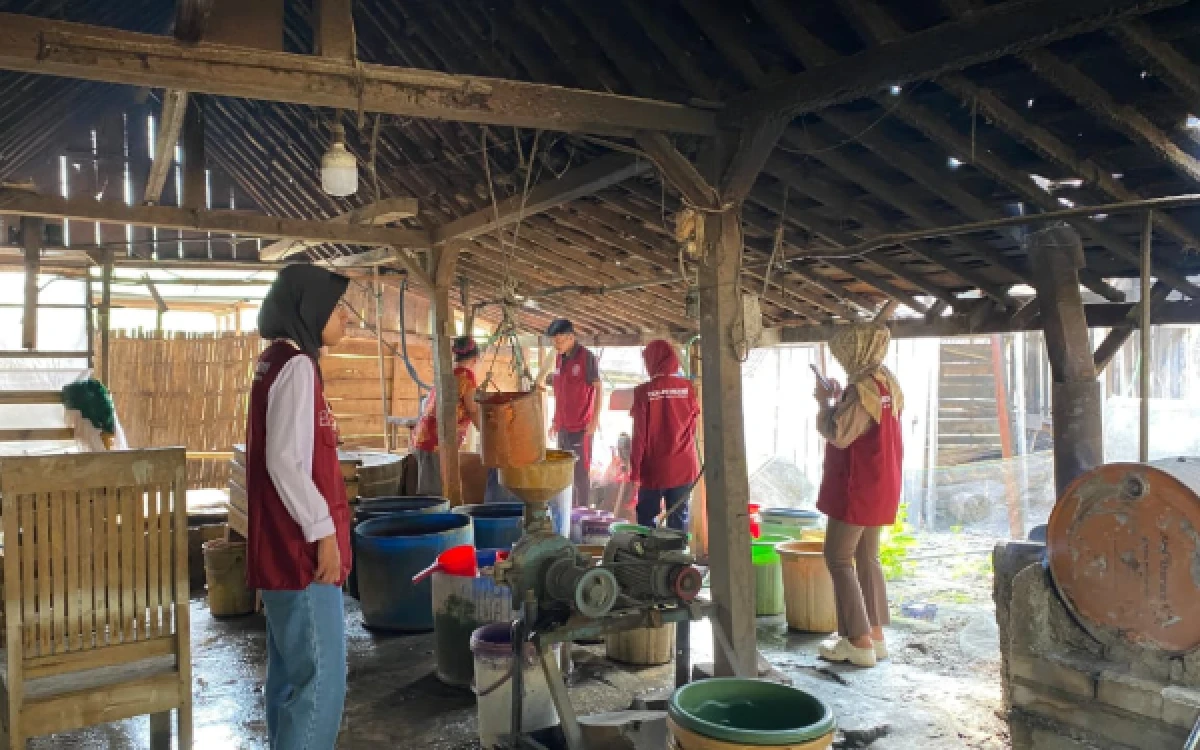 Foto Mahasiswa KKN Kelompok 40 UIN Sunan Ampel Surabaya membantu proses produksi tahu di salah satu UMKM Desa Banyuurip, Kecamatan Ngawi, Kabupaten Ngawi. (Foto: Dok. KKN Kelompok 40 UINSA)