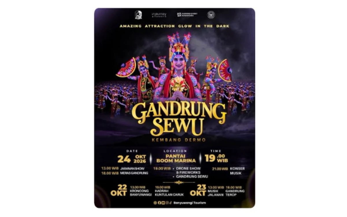 Thumbnail Berita - Gandrung Sewu 2026 Hadir dengan Konsep Glow in the Dark, 1.300 Penari Siap Meriahkan Banyuwangi
