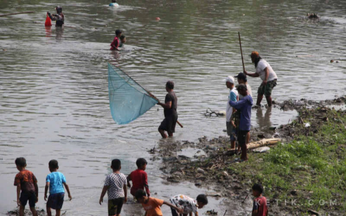 Thumbnail Berita - Warga Ramai-Ramai Berburu Ikan Mabuk, Diduga Akibat Limbah di Sungai Ngotok Ring Kanal Jombang